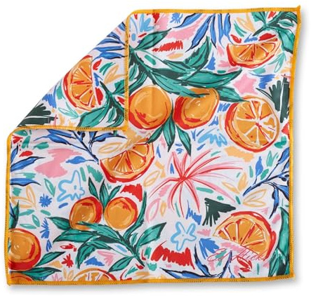 Ed Hicks | Illustrated Gift of an XL Premium Microfibre TV Screen and Glasses Cleaning Cloth - 30x30cm - for Cleaner Glasses, TV Screens, Tablets, Laptops etc ⭆ Anti-static (Oranges)