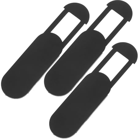 HOLIDYOYO Lot de 3 Caches de Caméra pour Ordinateur Portable en Abs Noir, Protection Anti-Regard Glissante et Autocollante pour Confidentialité Maximale
