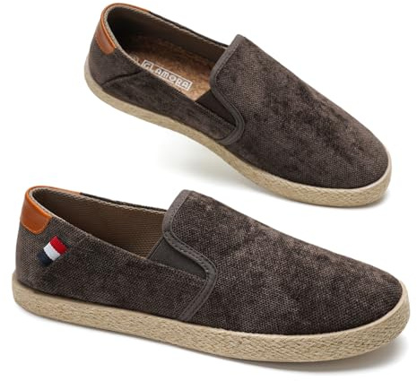 GLAMORA Alpargatas Hombre Slip On Lona Canvas Zapato Plano Ligero Transpirable Sin Cordones Suela Goma Efecto Esparto Casual Verano Flexible Comodo bwn-39