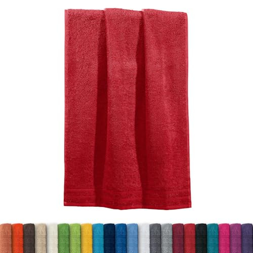 Erwin Müller Handtuch Heidelberg 100% Baumwolle rot Größe 50x100 cm - saugstark, gut trocknend, kompakt, leichte Qualität - ideal für Sport, Strand, Reisen (weitere Farben)