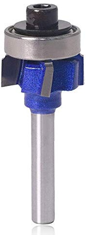 Mesee 4-Teeth R1 Round Over Router Bit, 1/4 Inch Shank Corner Rounding Edge Trimming Router Bit Woodworking Milling Cutter Tool with 5/128 Inch Radius (R1)