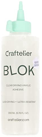 Craftelier - Cola Blok | Pegamento Líquido Extrafuerte Especialmente Diseñado para Proyectos de Cartonaje y Encuadernación | Secado Transparente, Rápido y Resistente - Cantidad 200 ml