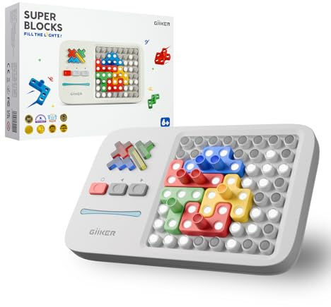 GiiKER Super Blocks Puzzle Game, 1000+ Leveled Up Electronic Brain Game for Kids Boys and Girls, Handheld Brain Teaser Puzzle Travel Game, Educational Fun Birthday Gift Toys for Ages 6-12 Years Old
