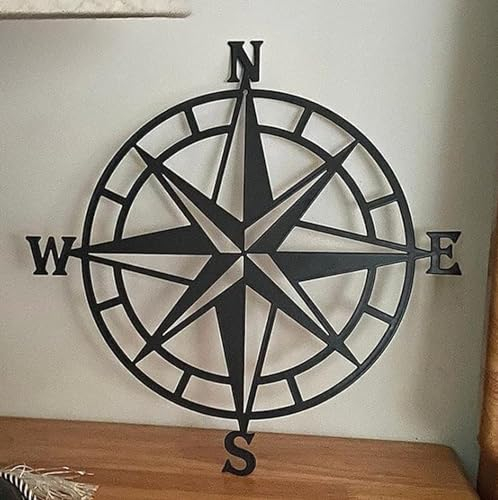 TUHNHGD Decorazione da parete nautica, in metallo, decorazione da parete, decorazione marittima, adatta per soggiorno, camera da letto, bagno e casa, decorazione da parete grande in metallo nero