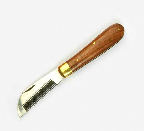 Mane Warping Blade Equine Grooming Stylish Wooden Handle Folding Length 18 cm – Stainless Steel – Extra Comfortable Warp