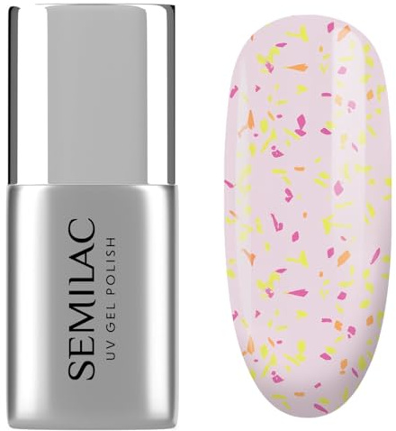 T26 Semilac UV Nagellack Top No Wipe Matte Peach Galaxy 7 ml