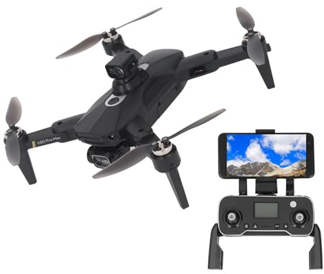 Quadricottero Drone RC Pieghevole con Doppia Fotocamera 8K, Trasmissione WiFi 5G, Evitamento Ostacoli, Posizionamento Flusso Ottico, Hover, Nero