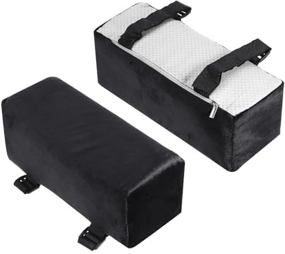 PATIKIL Kontorsstol armdynor, 2 st kontorsstol armskydd kontorsstol dynor lång 10 cm tjockt armstöd kuddskydd minnesskum för dator skrivbordsstolar, svart