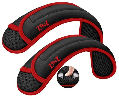 ZINZ Paquete de 2 hombreras universales con cojín ultragrueso para bolso, equipaje, bolso cruzado, además de largo, antideslizante y transpirable，Borde negro-vino