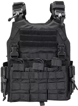 SINAIRSOFT Gilet tactique à libération rapide, gilet léger et réglable pour l'airsoft MOLLE pour l'entraînement aux activités de plein air