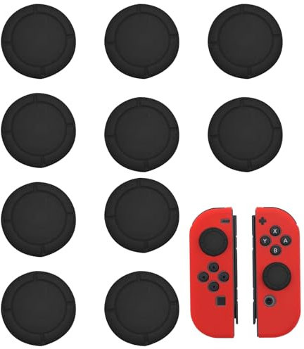 AJUNLKVDR 5 Paare Joystick Kappen,Joystick Kappen,Taste Zum Schutz,für Switch Joystick Kappen,Ersatz Covers Thumbsticks,für Switch/Lite Silikon Joystick Schutzzubehör Grips Caps（Schwarz）