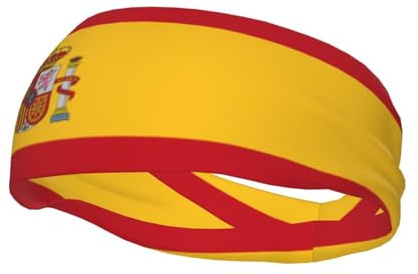 Cinta De Pelo Deporte Bandera De España Diadema Deportiva Elasticas Banda para El Sudor Protección UV Turbante Deportivo para Ciclismo Jogging Bicicleta