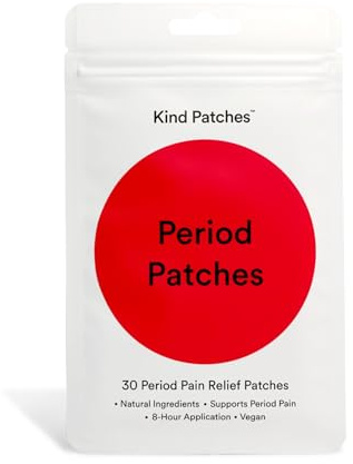 Kind Patches Period Patches - Period Relief Iron Patches with Menthol, Camphor and Chamomile - Menstrual Relief with Lavender Essential Oil - 30 Count