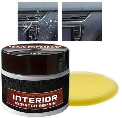 Manolyee Renovateur Plastique Voiture Interieur - 100g Cire De Réparation De Rayures - Kit De Réparation De Rayures pour Tableau De Bord avec Protection UV - Efface Rayure Plastique pour Voiture