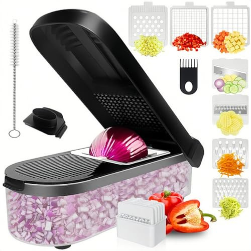 Multifunctional Vegetable Chopper, 7 in 1 Salad Chopper, Onion Chopper, Potato Slicer, Kitchen Tool Chopper