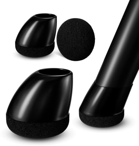 MAYZOLOP Tampon Chaise 16 Pièces, Ø14-20mm Protection Pieds de Chaise Rond - Patin Chaise Feutre Noir pour 15°-25° Pente, Anti-Bruit & Anti-Rayure Sol, Noir