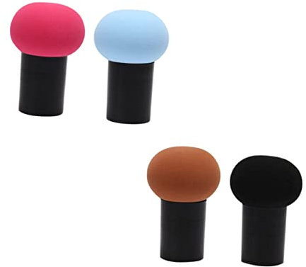 Gogogmee Puff aux Champignons Créatifs Couleur Aléatoire Lot de 4 Adaptés pour Maquillage Humide et Sec en Latex et Plastique Faciles à Nettoyer pour Poudre Fixante et Fond de Teint