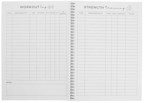 Generic Fitness Workout Journal med Spiralbindning Wellness Planner och Gym Loggbok för Kvinnor Portabel Träningsdagbok för Vikt- Hälsospårning