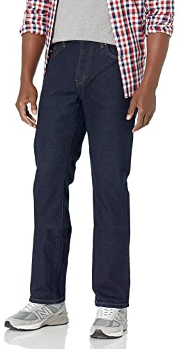 Amazon Essentials Men's Jeans, Slim Fit Stretch, Bootcut - Discontinued Colours, Rinsed, 34W / 34L
