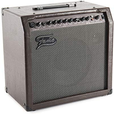 Fame AE-30 Akustikgitarren Verstärker Combo, 30 Watt, 2-Kanäle, Integrierter Reverb, Effektprozessor, Mikrofon-Eingang, Aux-Eingang, Externer Lautsprecher, Recording-Ausgang, Ideal für