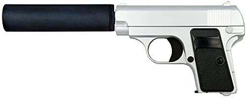 Tiendas LGP, Albainox 35720 Arma Airsoft, Pistola Aire Suave, con silenciador, Potencia 0,28 Julios, Munición Bolas PVC 6 mm