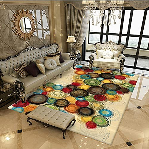 Teppich Dunkel Tepich Bunte rote Blaue Schwarze grüne gelbe rote kreative kreisförmige druckteppiche Tepiche Für Wohnzimmer 40X60CM