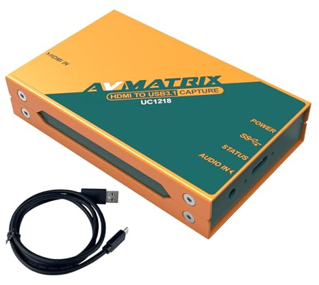 Avmatrix UC1218 Videoaufnahme für Live-Stream-HDMI-Signal über USB 3.1GEN1 für Grafikaufnahmen Videoauflösung, unterstützt bis zu 1080P 60Hz, Plug and Play (UC1218)