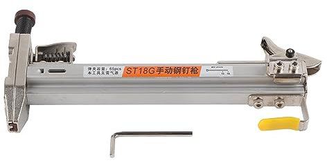 Manueller Bodennagler-Hefter mit Sechskantschlüssel, Holzbearbeitung, Schlitzstahl-Nagelpistole, Möbelboden-Nagelwerkzeug, Silber