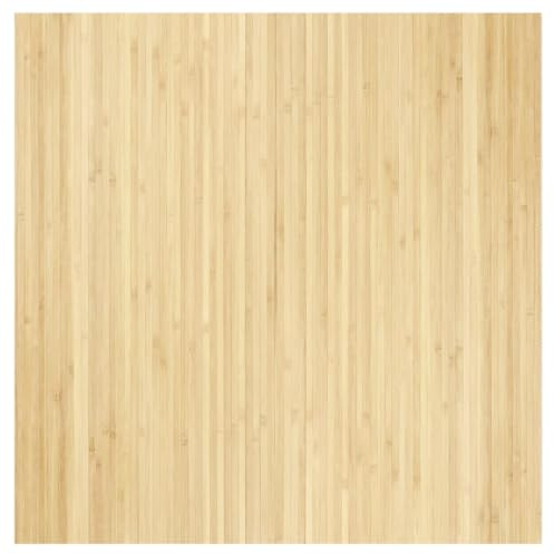 Tapis rectangulaire naturel clair 100x100 cm bambou