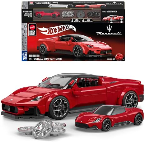Mattel Brick Shop Hot Wheels Speed Series Maserati MC20 Building Toy Kit