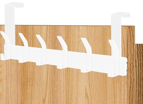 AUXHCYL Türhaken zum Einhängen, Kleiderhaken Tür Einhängen für Platzsparend, Türgarderobe zum Einhänge von Kleidung, Handtüchern und Hüten, Praktischer Tür Garderobe(Weiß)