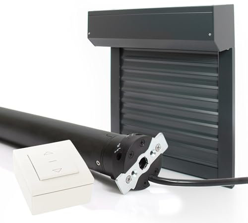 Kit Volet Roulant Electrique Filaire Ajustable en Aluminium - Montage Facile , Pour Fenêtre- H 155 cm x L 120 cm