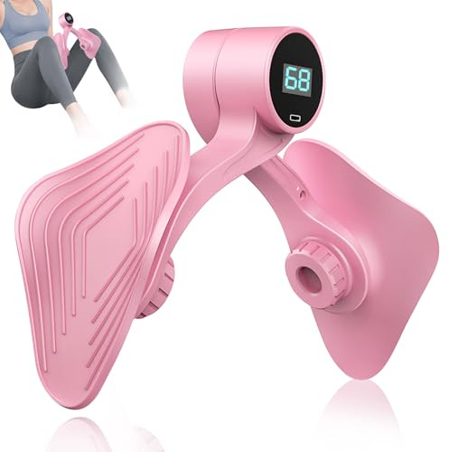 Ejercitador De Piernas, Entrenador De Cadera, Ejercitador De Piso Pélvico, Ejercitador Interno del Muslo Entrenador Piernas para Glúteos, Piernas, Brazos, Abdomen, para Mujeres Y Hombres(Rosa)