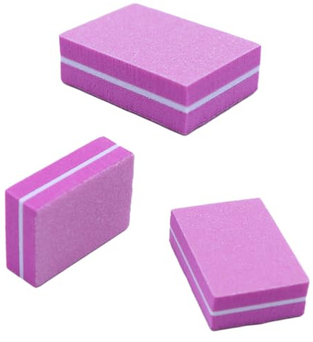Nicear 50 Bloques Pulidores De Uñas, Grano 100/180, Mini Bloque De Lijado De Doble Cara, Color Rosa, Para El Hogar.