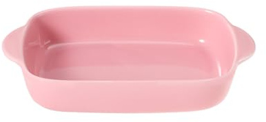 HCHLQLZ Bandeja Horno Ceramica Rectangular – Bandeja de Horno Individual para Lasaña,Canelones y Tartas – Mini Cocotte y Fuente para Servir Comida, Apta para Microondas y Lavavajillas – Rosa