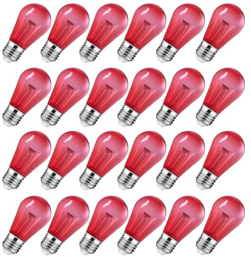 Lampadina LED colorata S14 in plastica E27 220V 2W sostituibile per luci a stringa, luci decorative per feste di compleanno di Halloween, bar, festival(Red)