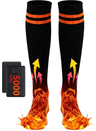 Calcetines Calefactables para Hombres,Medias Calentadoras Control por App - Calcetines Eléctricos Recargables,para Senderismo Camping Invierno Clima Frío Running Esquí Navidad
