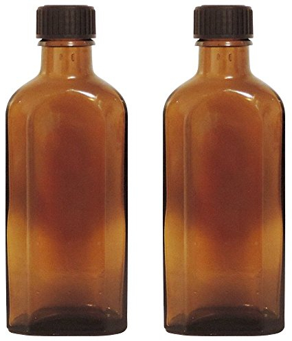 mikken - 2X braune Medizinflasche Apothekerflaschen inkl. Etiketten a 100ml, NA, schwarz, 2x 100ml