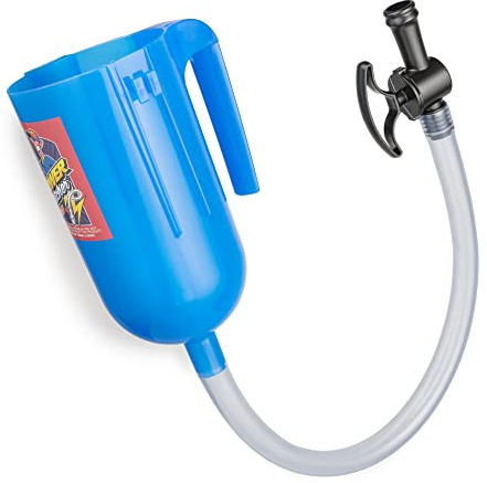 POWER PITCHER Bier-Bong | 2 Liter | Blau | Kunststoff | mit Griff | inkl NEUES Ventil