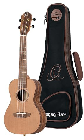Ortega Guitars Concert Ukulele Lefthanded – Acoustic – Timber Series – Including Gigbag – Cedar, Walnut, Natural (RUTI-CC-L)