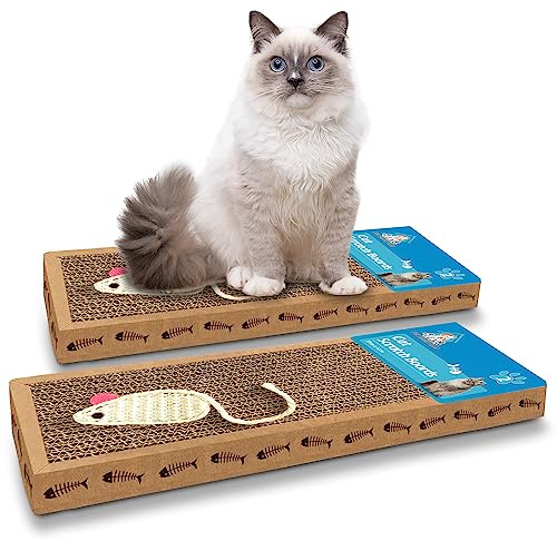 SOL 2pk Cat Scratching Board Cardboard Scratcher For Cats (2pk 37x12cm Cat Scratching Board)