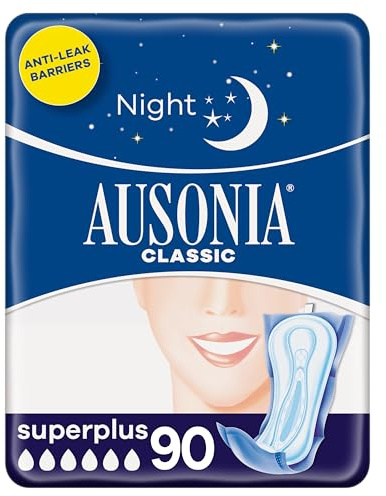 Ausonia Compresas Clásica Noche Sin Alas, 90 unidades