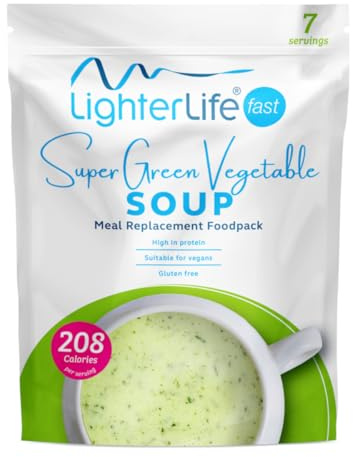 LighterLife Super Green Vegetable Soup 7 Servings Diet Meal Replacement for Weight Management | High Protein, Gluten Free, Vegan | 208 Calories, 14g Protein Per Serving 371 g (Pack of 1)