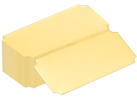 PATIKIL Engraved Name Plate, 24 Pcs 6 x 2.5 Picture Frame Label Art Tag Personalized Name Plaque Trophy Plates with Adhesive Backing for Laser Engraving DIY Craft Nameplate, Gold Tone
