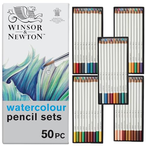 Winsor & Newton Studio Collection Crayons Aquarellable X50 Coffret, Assortiment