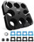 Etour [2025 Upgrade ] Multi Microphone Holder for Mic Stand Square Tray Microphone Storage Organizer for Handheld Dynamic Wired and Wireless Mics Rubber Padding Mounted to 5/8-27 or 3/8-16 Threaded