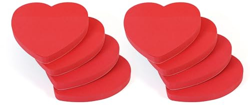 Evergreen Goods Red Colour Heart Shaped Sticky Notes, 8 Pads 100 Sheets per Pad, Perfect Gifts for Valentines Anniversary, Home, Office, Classroom, Removable Adhesive Sticky Notes, 76x76mm (3x3)