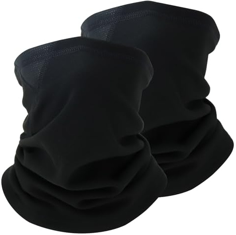 Shecret Scaldacollo in Pile, 2 Pezzi, Maschera Viso Invernale Unisex, Nero