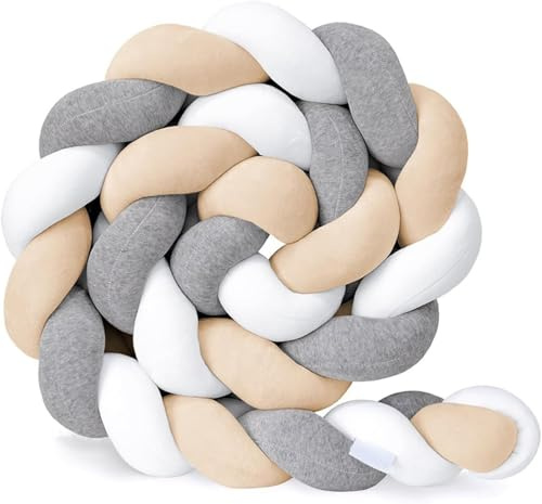 GYCS Cuscini Intrecciato Annodato, Serpente Letto Cuscino, Letto A Treccia Cuscino, Paracolpi Sponda Sponde Anticaduta, Cuscino Decorativo, Cuscino Coccoloso Soffice Intrecciato,B02,300CM