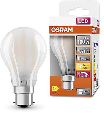 OSRAM LED Superstar Classic A100 Lampe à LED dimmable pour la base B22D, Forme de Pear, GL FR, 1521 Lumen, blanc chaud (2700K), remplacement des ampoules de 100W conventionnelles, 1 pack